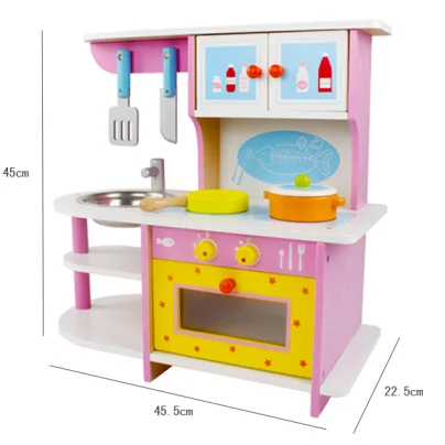 Customize Wooden Play cook Toy Kids Kitchen Toys Little chef wooden toy play cooking kitchen set with Accessories Sounds Light