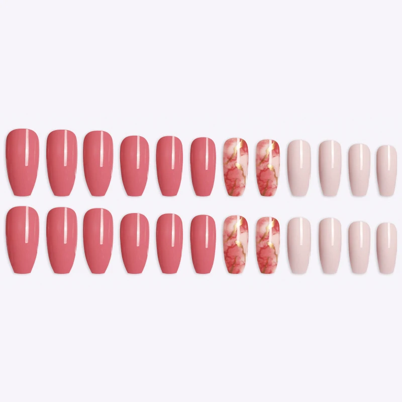 Wholesale 24 Piece Long Extra Short Square Almond Manufacturer Shape Press on Nails Acrylic Nail Art Kits