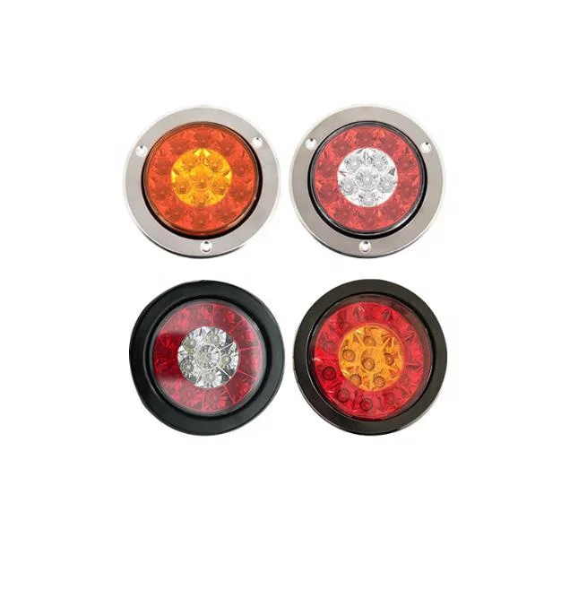 24V 16 LED Car Round Taillights Rear fog Light Stop Brake Running Reverse Lamp For Truck Trailer Lorry