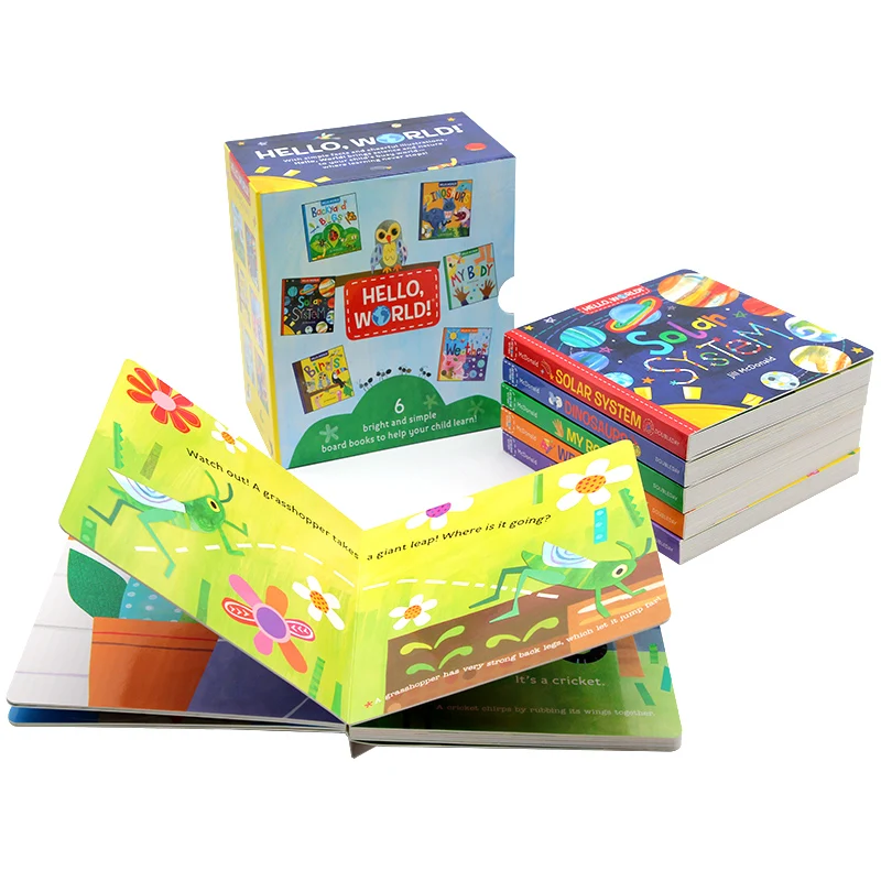 Hello world! 6 pcs Boxed Book Baby Enlightenment English Popular Science English Original Picture Book for Children
