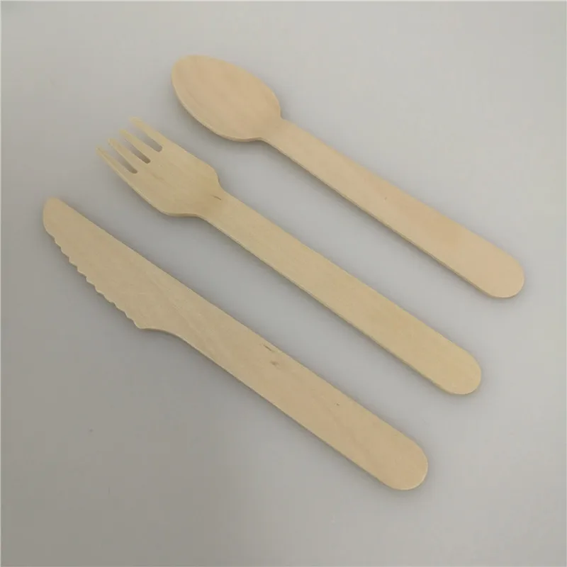 China wholesale 100% biodegradable 140mm disposable wooden flatware