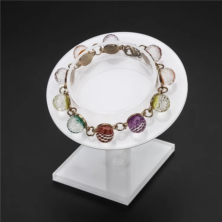 Customized Vertical acrylic bracelet display stand Desktop clear bangle holder