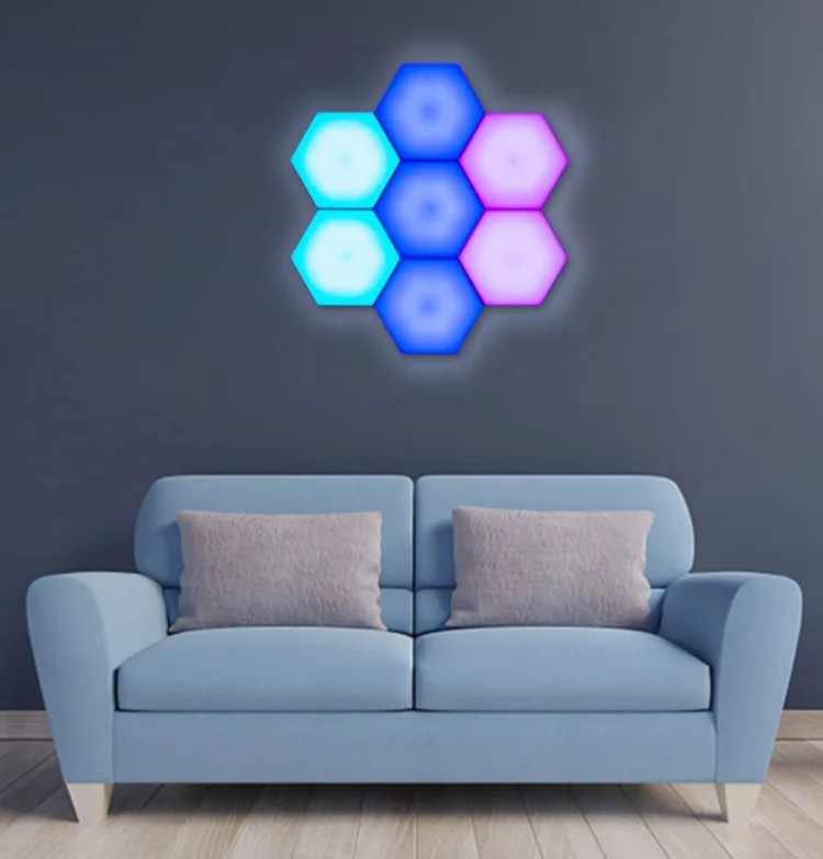 Hot Sale Touch Sensitive Hexagon Light Rhythm Hexagon LED Light Magnetic Touch Wall Lamp Night Light