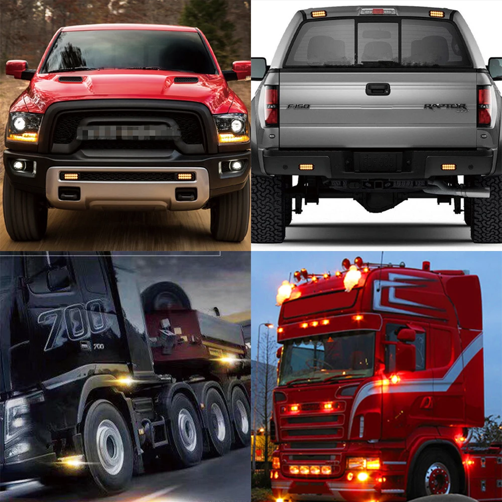 
Emergency Light 10-30V 12 LED Strobe Lights Warning Grille Colorful Flashing Truck Car Motorcycle Beacon Lamp Traffic Breakdown 