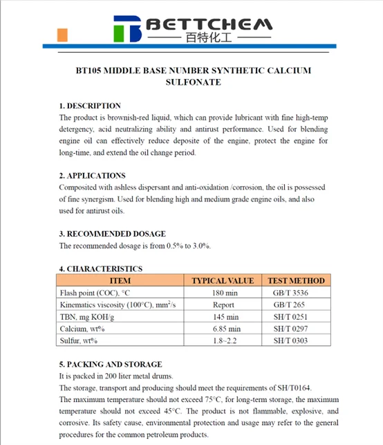 BETT Motorcycle Oil Additive Package  MIDDLE BASE NUMBER SYNTHETIC CALCIUM SULFONATE Performance Wear Energy Liquid Form Brown O