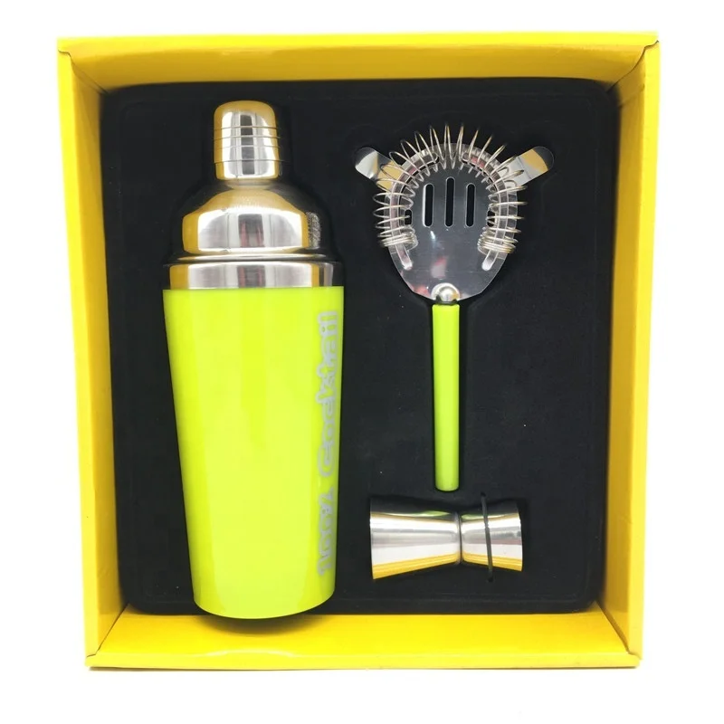 Top Seller Bartender Kit Stainless Steel Bar Tool Set Cocktail Shaker bar Set With Bamboo Stand