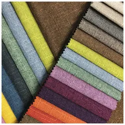 Wholesale Linen Slub Flax Solid Color Sofa Fabric For Car Cover Pillow Cushion Decorative Cloth