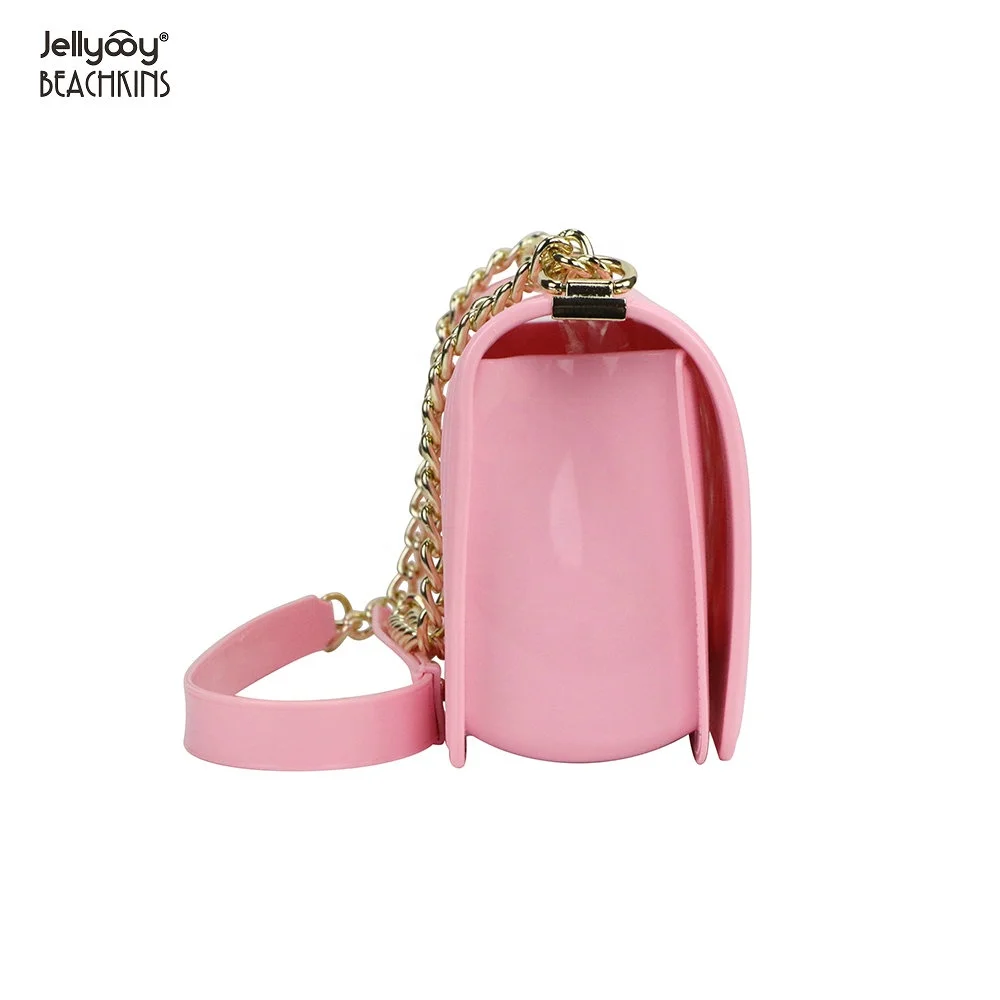 Jellyooy BEACHKINS Glossy PVC Pink Jelly Bag  Fashion Candy Color Jelly Beach Bags Ins Girl Large Crossbody Bag