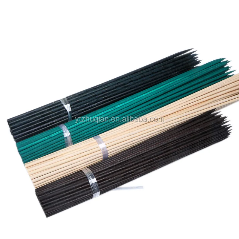 Customized 40cm 50cm bamboo flower sticks  natural round colored for garden use