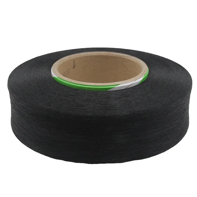 GRS 560d DTY Knitting Yarn Eco-Friendly White/Black Made from Recycled with Bare Spandex yarn for Elastic Tape