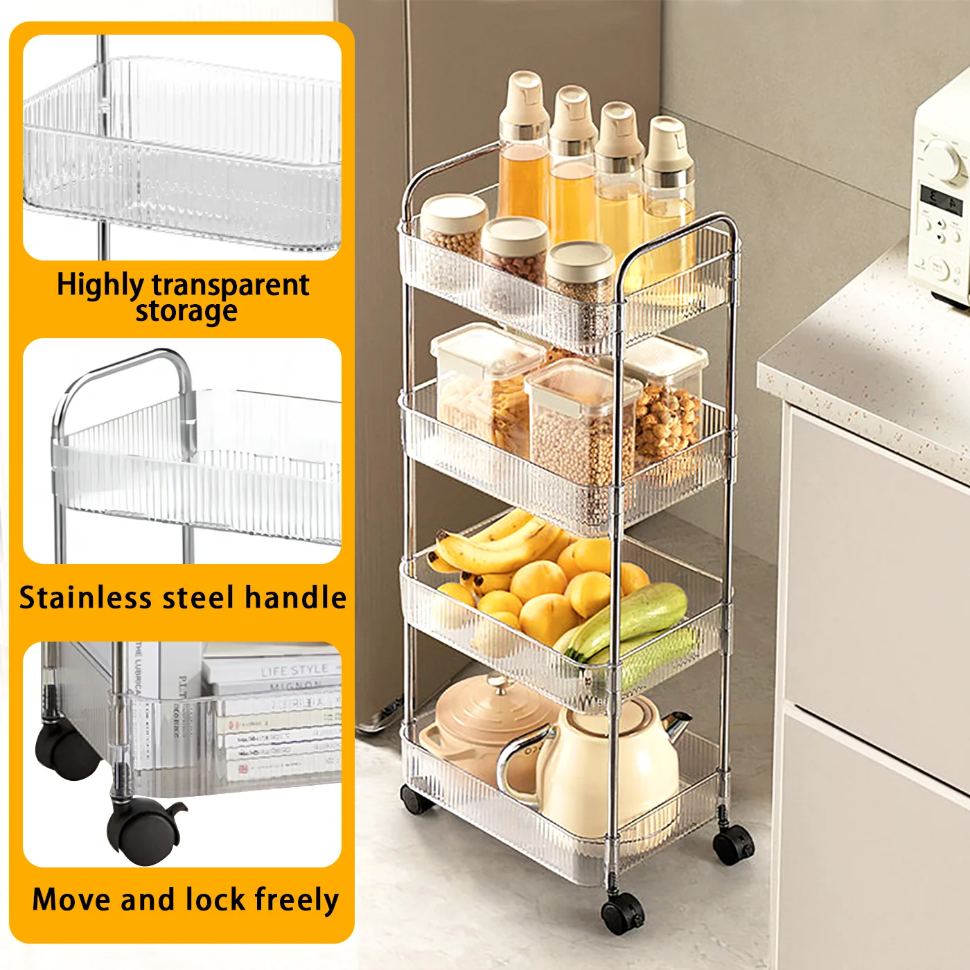 Wholesale multi-functional removable kitchen storage vegetable and fruit storage shelves