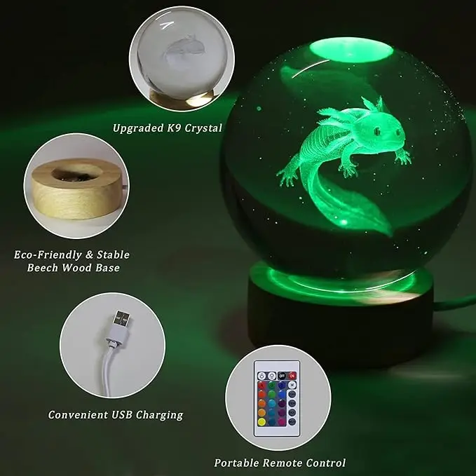 Wholesale Art Crystal Ball Night Lamp 3d Luminous Solar System Crystal Ball Decoration Led Night