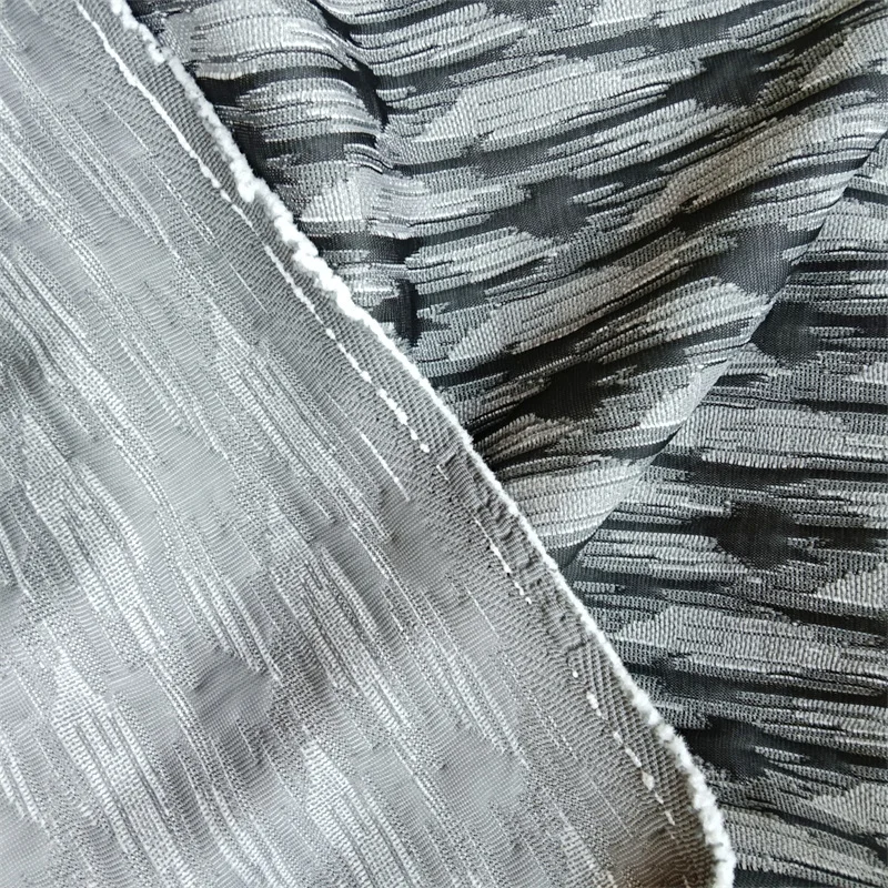 Black bark pattern 100% Polyester knitted Wheat pattern jacquard graphene hometextile fabric for Mattress and mattress cover