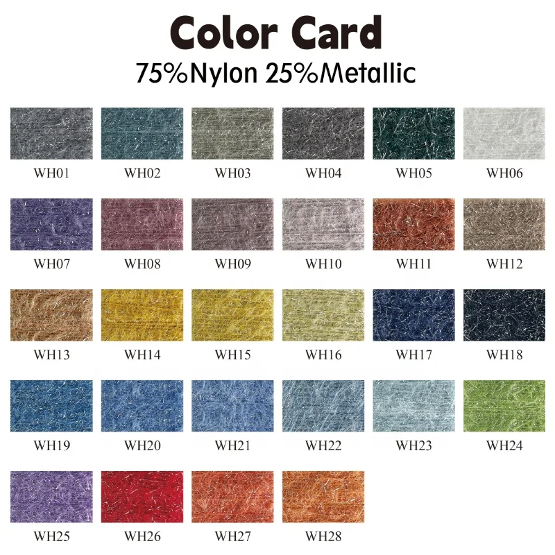 Wholesalers Soft Flash Glisten Thread Multicolor knitted for sweater 11NM Nylon Fancy Feather yarn