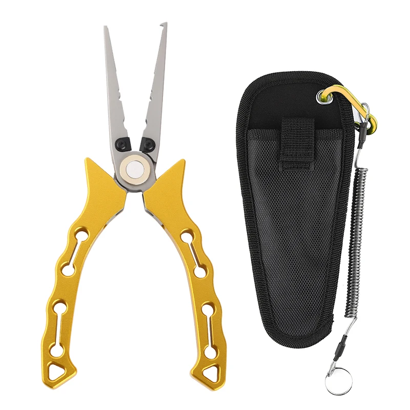 Wholesales Professional Saltwater Aluminum Long Reach Fishing Pliers Hook Remover with Sheath and Lanyard