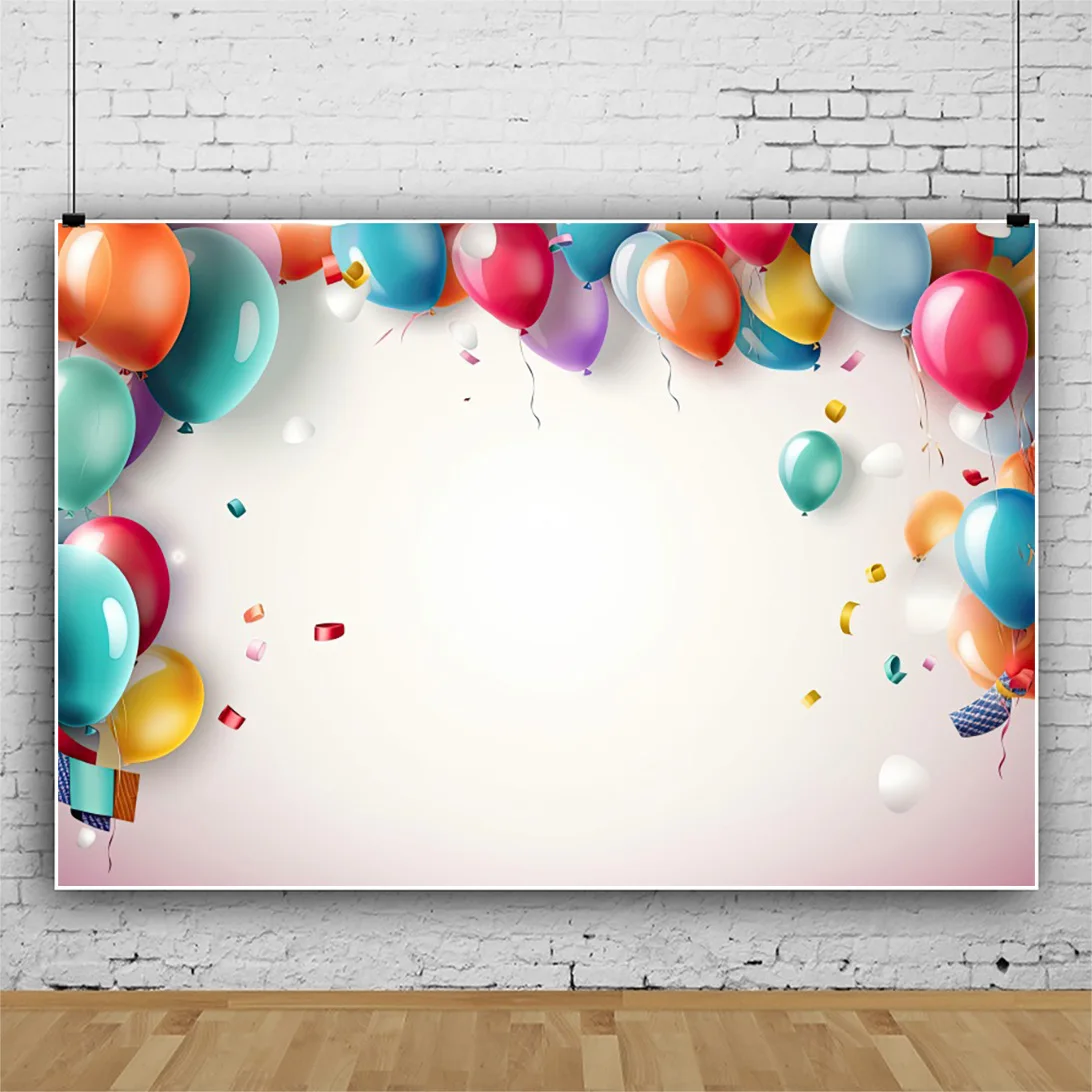 Photography Background 3D Colorful Balloon Child Birthday Party Decor Family Photocall Photo Studio Photorealistic fabric