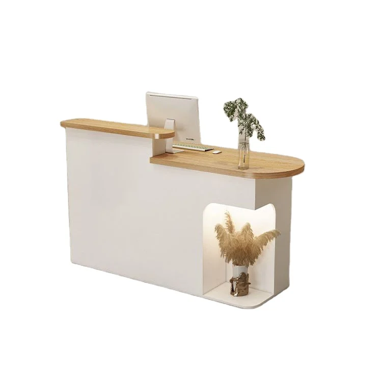 Hot New Cream wind cash register clothing store arc bar small bar table with lights beauty salon reception desk front desk ins