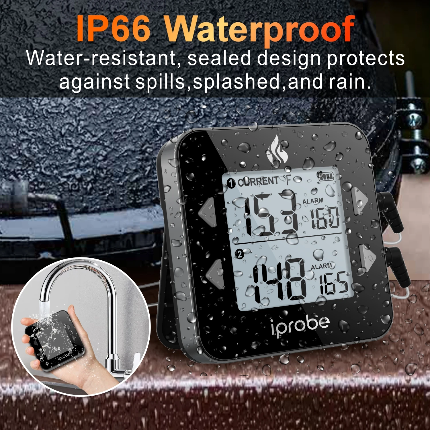 Wireless BBQ Thermometer with High Resistant Probes Cooking Food Oven Grill Thermometers With Timer