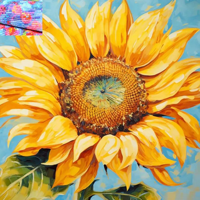 small size sunflowers 5d diamond painting plastic drills diy diamond painting gemstone art kit