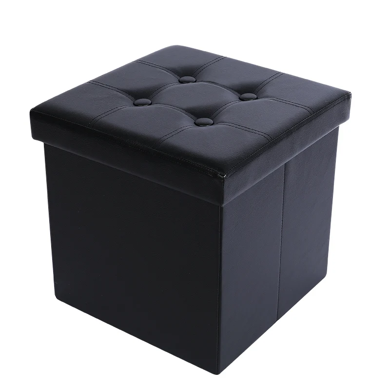 Faux Leather Ottoman Stool Comfortable Furniture Outdoor Ottoman With Storage For Living Room Furniture