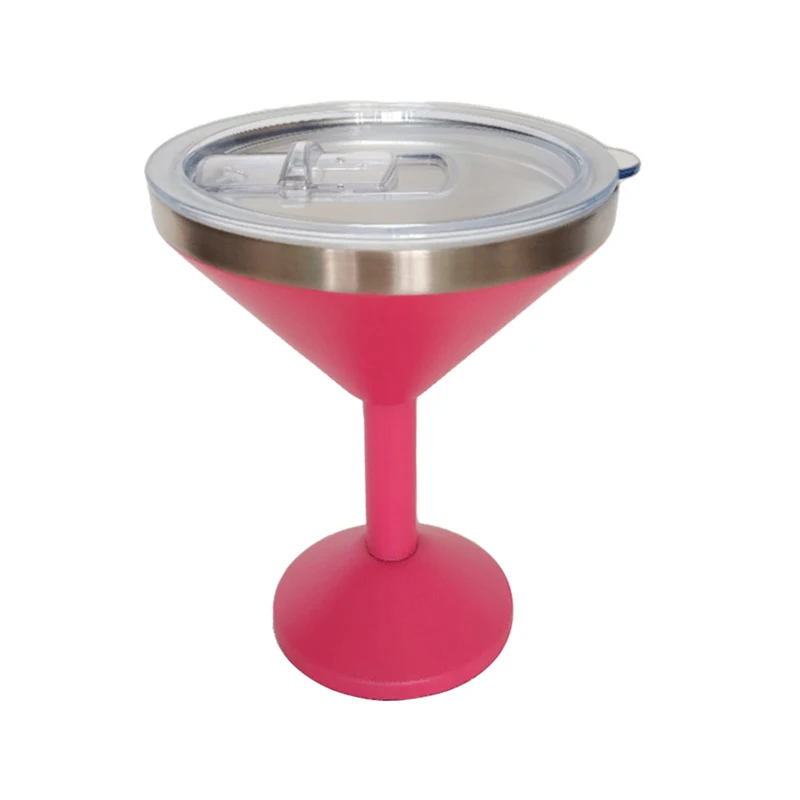 Double Wall cocktail glasses Margarita Tumbler Wholesale 8oz stainless steel insulated Martini tumbler  with Lid
