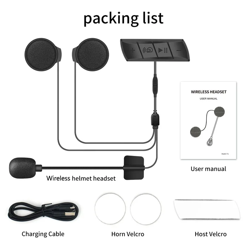 Voice Assistant Handsfree Fm Radio Motorbike Earphone Waterproof Music Player Speaker Wireless Motorcycle Helmet Headset