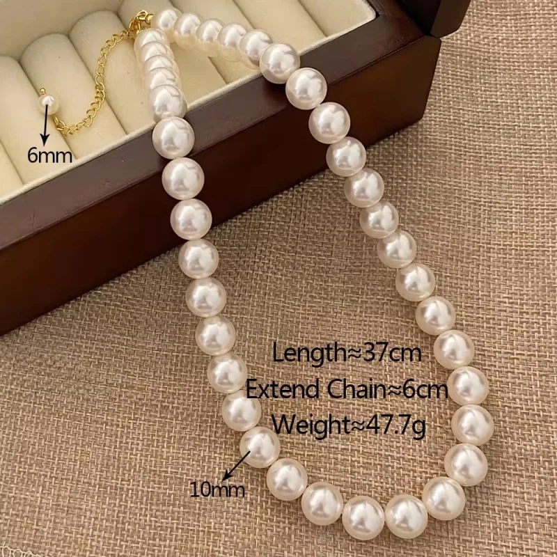 Hot Sale Trendy Minimalist Necklace 18K Gold Plated High Quality Imitation Pearl Necklace