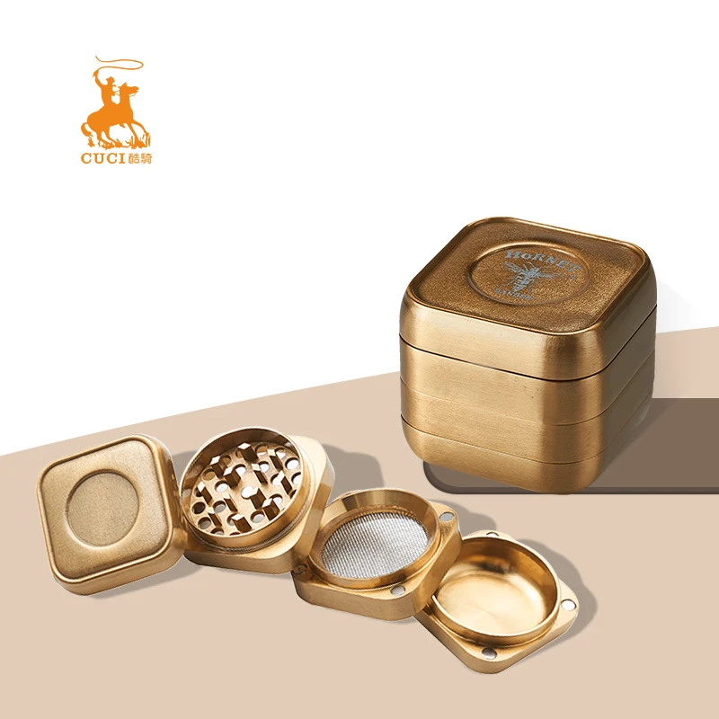 Smoking accessories herb manual crusher metal grinder brand zinc magnetic customized