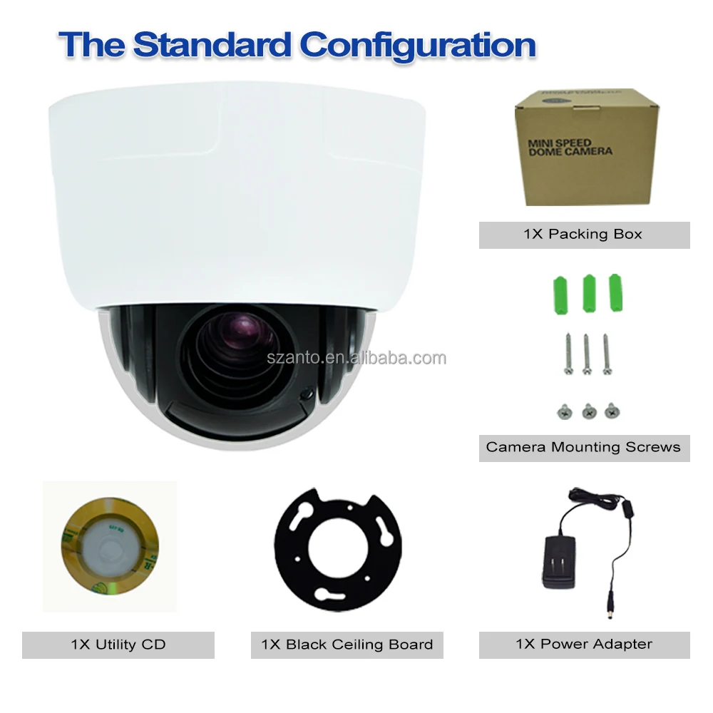 Mini CCTV Camera System Indoor Wired built-in MIC Rotation PTZ Outdoor Security IP Surveillance Camera with 10X Zoom
