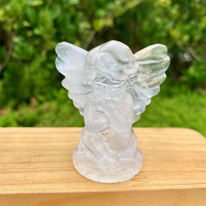 Wholesale natural crystals and gemstones carvings baby angel carvings for gifts and decorations