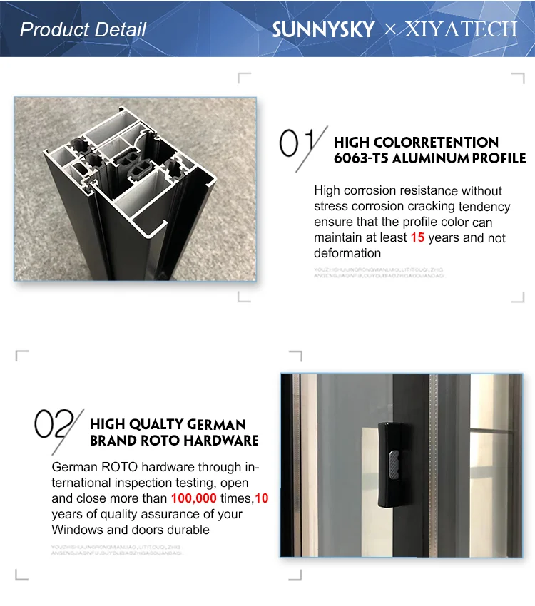 AS2047 NFRC Hurricane Impact Aluminum Energy Efficient Sliding Windows Double Glass Aluminum Sliding Window