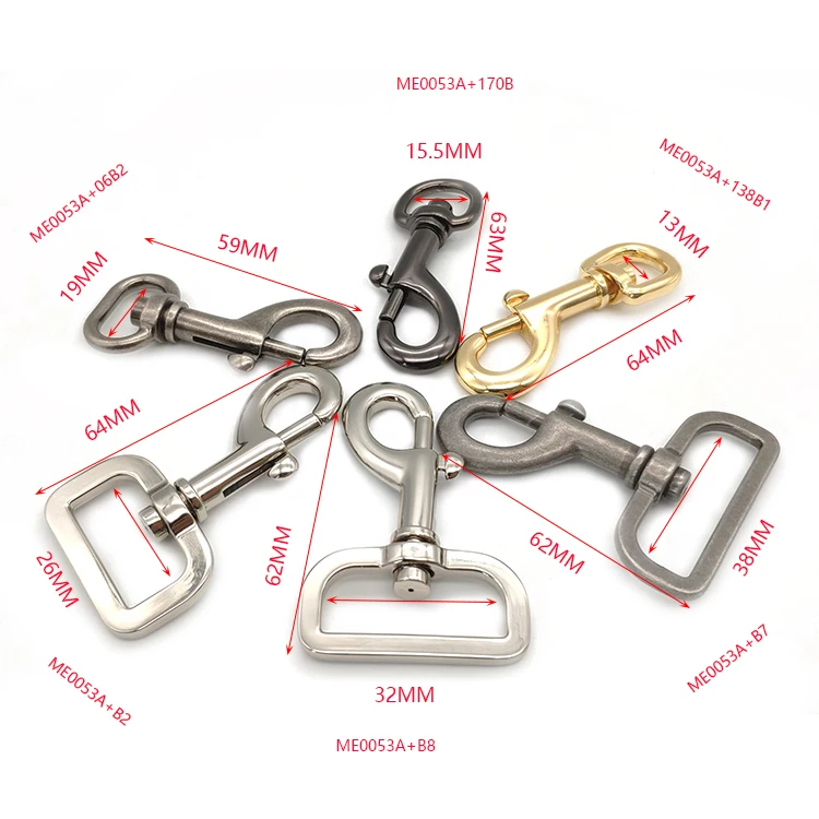 Wholesale Custom Metal Snap Hook Lobster Clasp Hook Clips for Handbag