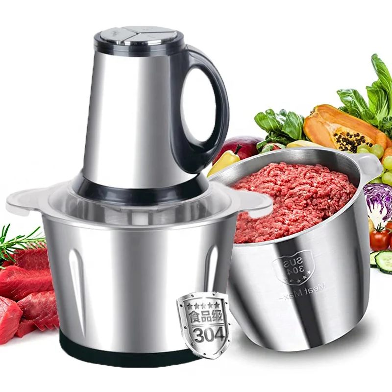 Hot Sale 3L 3 Speed Meat Chopper Electric Food Grinder Mixer Machine Stainless Steel Meat Shredder