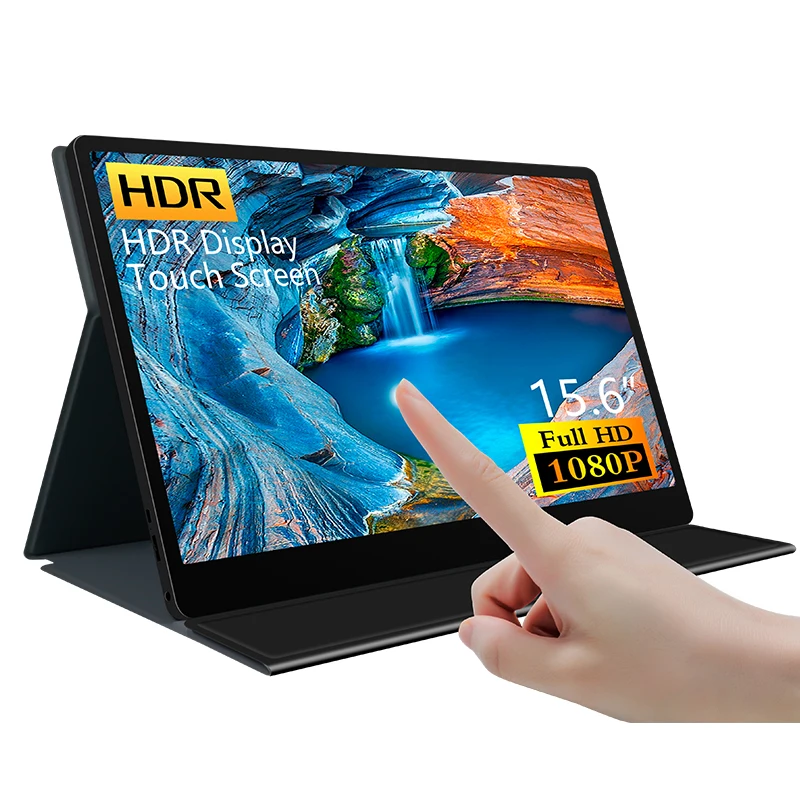 Multitasking portable monitor touch screen 15.6 inch FULL VIEW HDR10 IPS Type C FHD double gaming screen for laptop