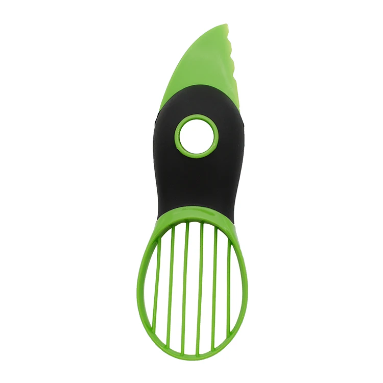 Eco friendly kitchen Fruit Green Avocado Cutter Food grade Plastic 3 in 1 Avocado Slicer Cutter