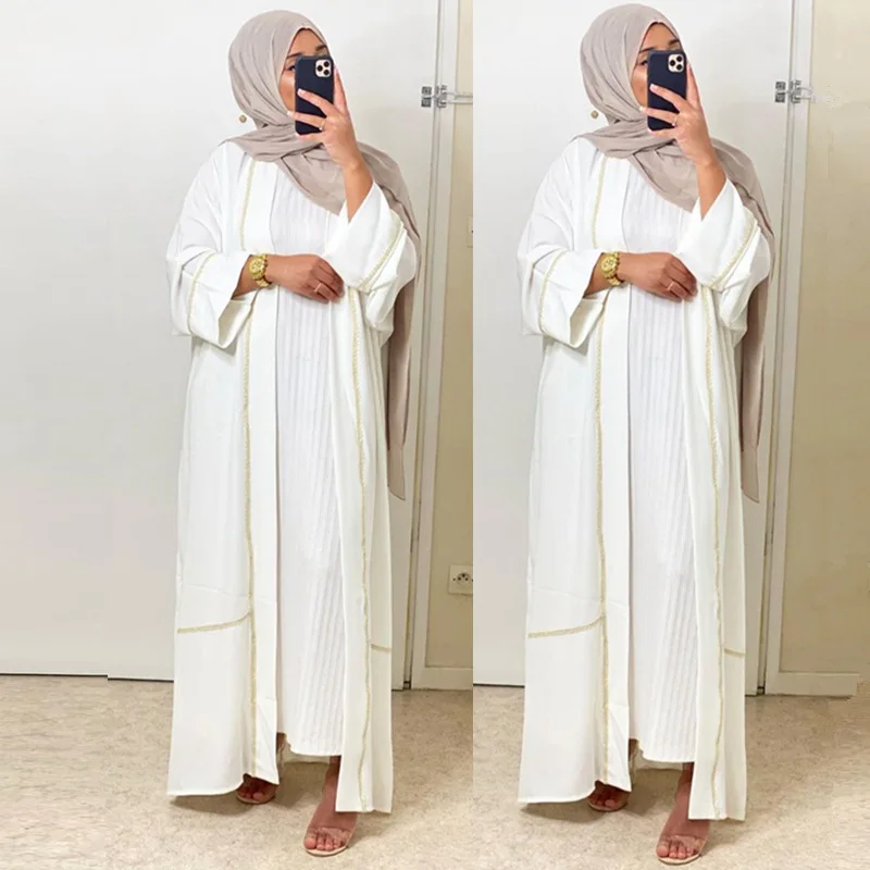 Новинка модный открытый халат Ramadan Eid мусульманская элегантная исламская одежда абайя