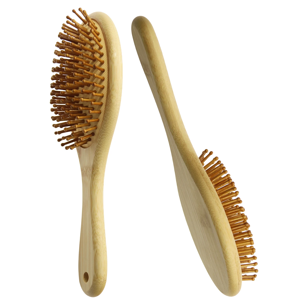 Factory Price Anti Static Scalp Massage Bamboo Wood Paddle Detangling Hair Brush For Women With Custom Logo
