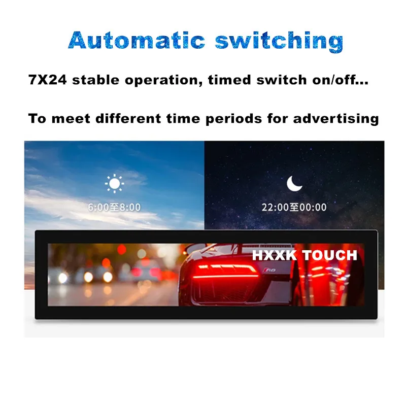 HXXK TOUCH горячая Распродажа цифровые вывески и дисплеи брендовый ЖК-дисплей ультра широкий экран для рекламы растянутый