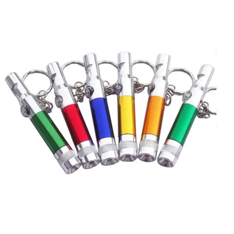 Gift  3 in 1  Aluminum Multi-color Small emergency Torch  LED Keychain Flashlight with Whistle and compass