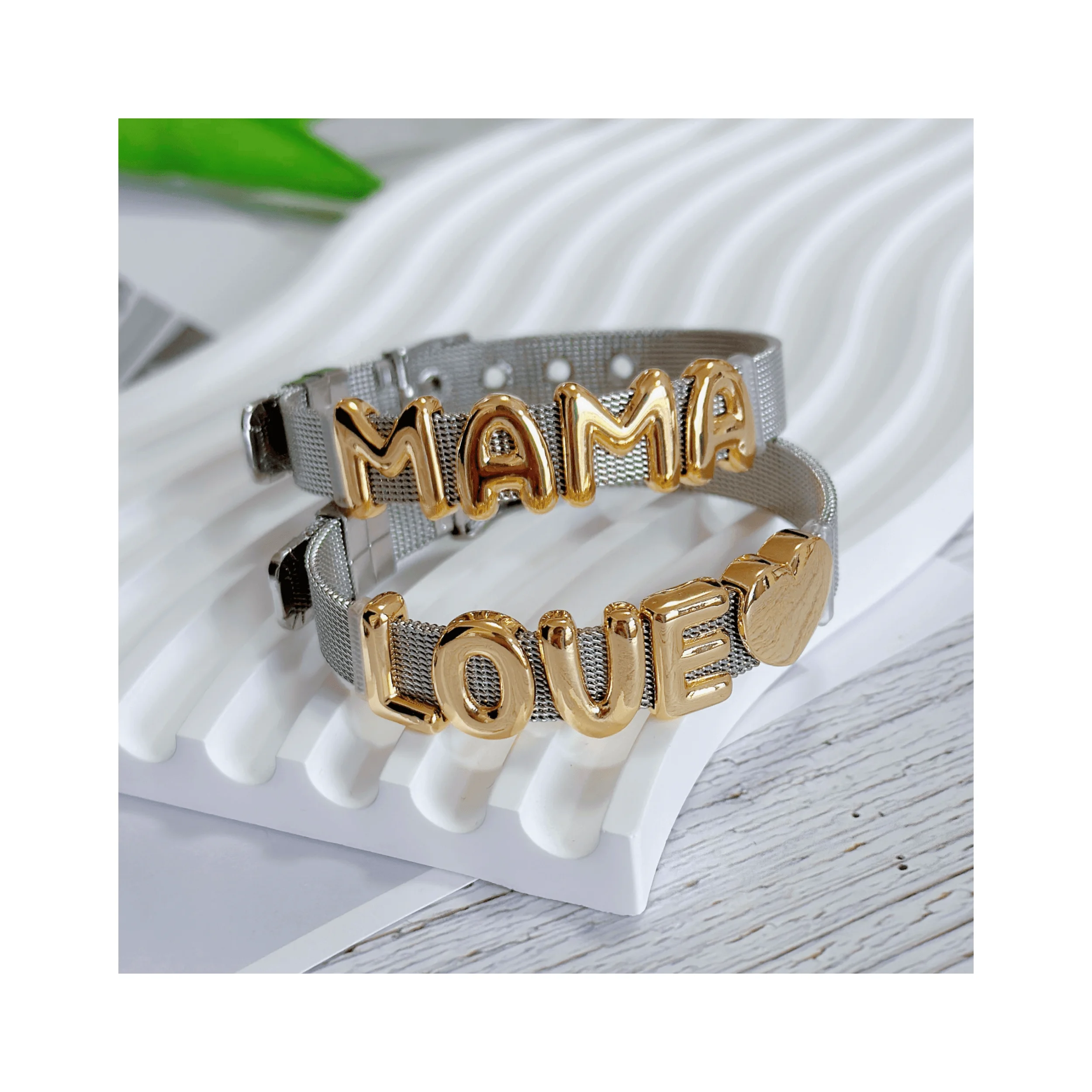 2024 New Design Leather Belt 925 silver Chain Bracelet With 18k Gold Plated Letter Name Copper Jewelry Lin Bracelet Women
