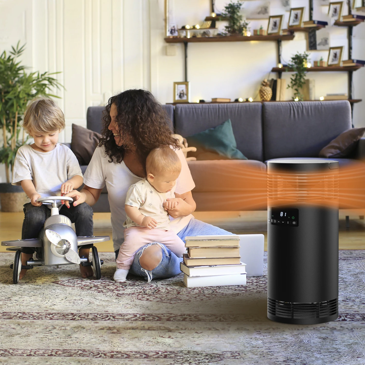 cTUVus 1000w/1500w Thermostat Overheating Ceramic Heating Indoor Use Room Free Standing Portable  Space Electric Tower Heater