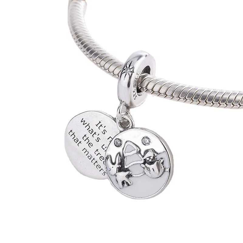 minimalist christmas gift snowman deer pendant silver christmas charms beads for DIY jewelry making