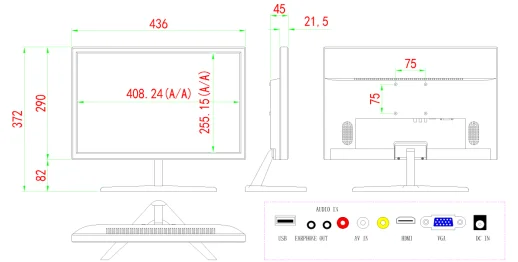 ЖК-монитор 2K 4K 19/20/22 /23/24 дюймов дисплей HD cctv камера экран игровой компьютер настольный монитор с VGA HD MI