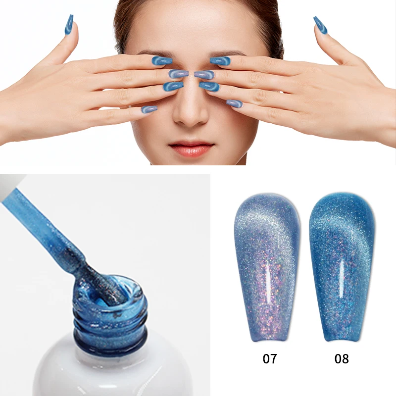 KOUMAZI Cat eye gel 2022 OEM/ODM Free Sample Ice cat eye UV Gel Polish Soak off Magnetic Gel Nail Polish Cat