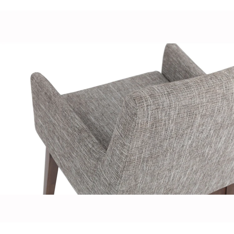 Dining Fabric Chair For Cafeteria Modern Wood Leg Dining Chair with Armrest American Style Upholstered Dining Arm Chairs
