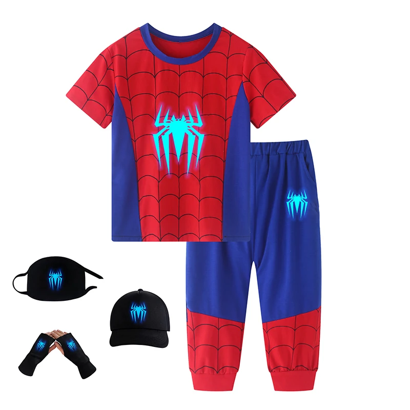 2022 Wholesale New Kids Costume Party Halloween Hot Sell Cosplay Spiderman Two Set