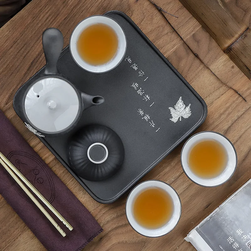 Wholesale Ceramic Travel Tea Set Portable Bag A Pot Of Four Cups Can Choose Other Styles Of Tea Pot Japanese Kung Fu Tea Set