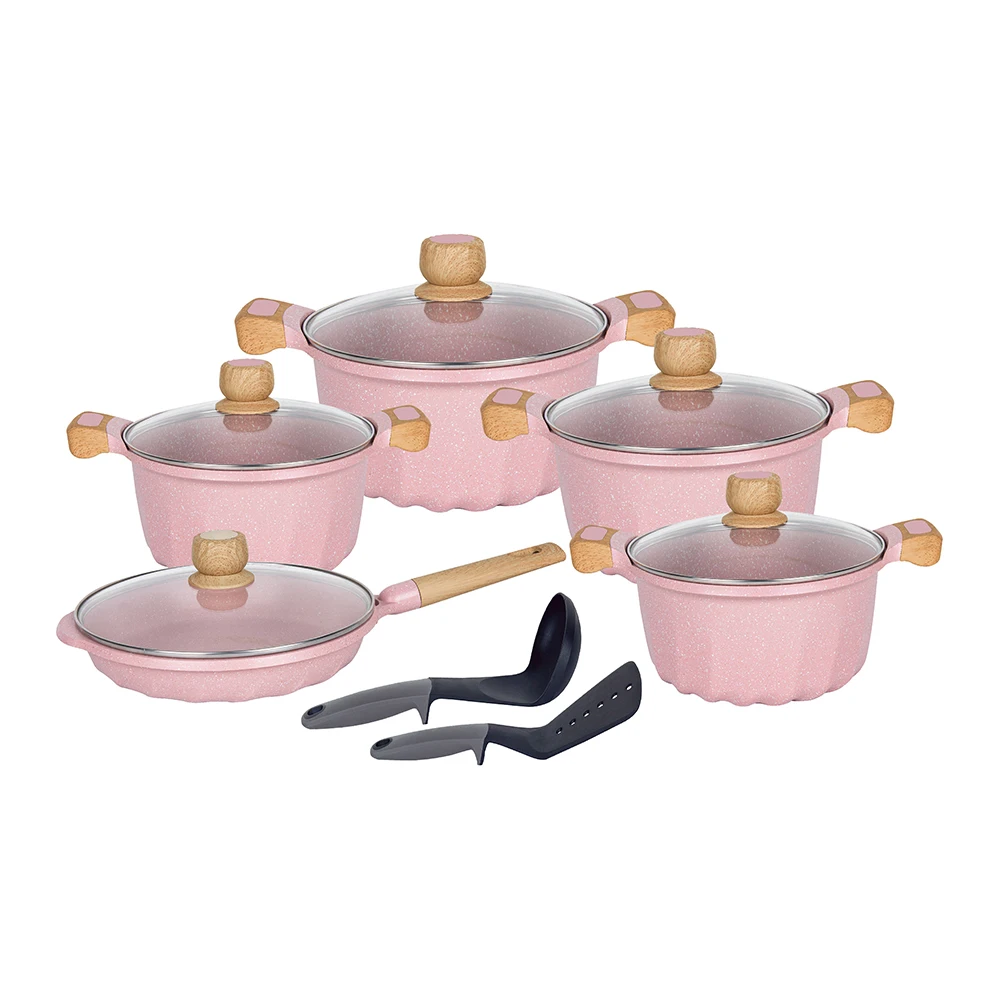 12pcs High Quality Cookware Sets Non Stick Marble Coating Cookware