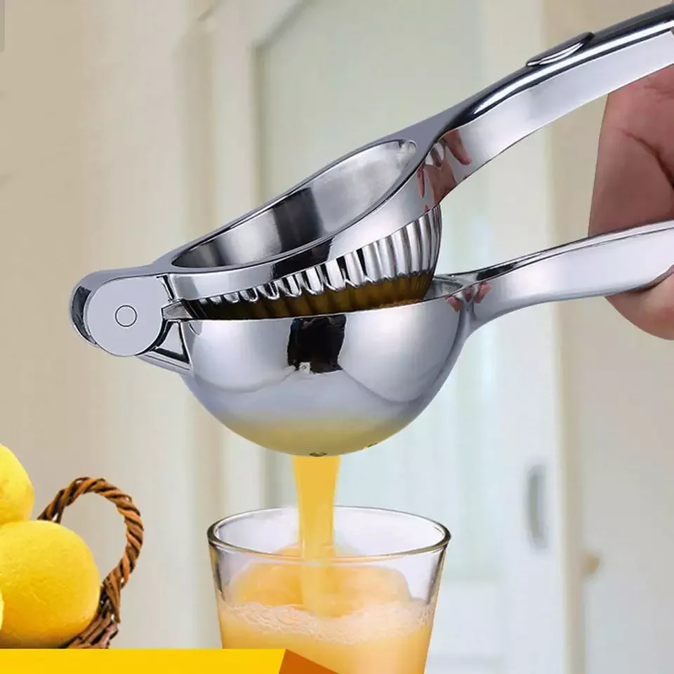 Kitchen Accessories Gadgets Silver Stainless Steel Press Handled Manual Juicer Lemon Lime  Lemon Clip Squeezer