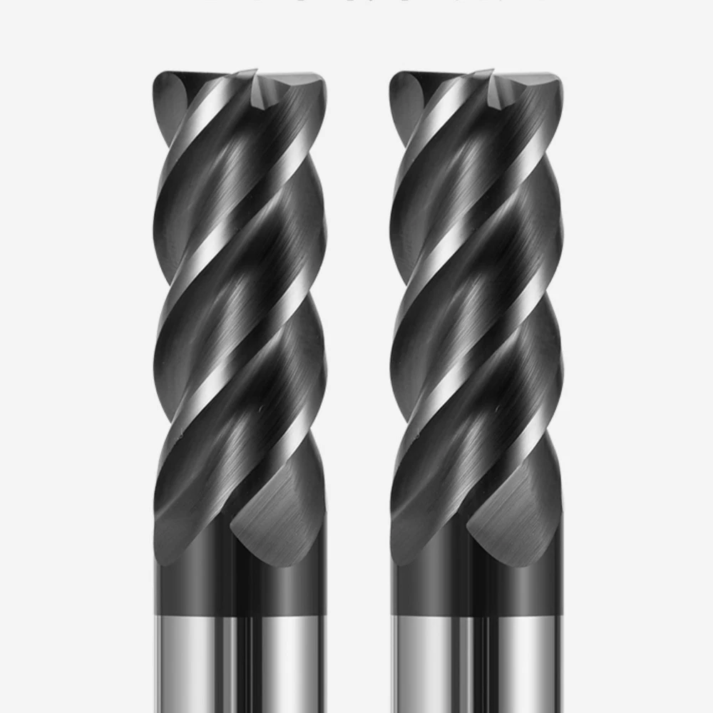 4 axis end mill indexable face cutter HRC60 4flutes 60mm Straight router bit sets cnc carbide milling cutter for hard steel